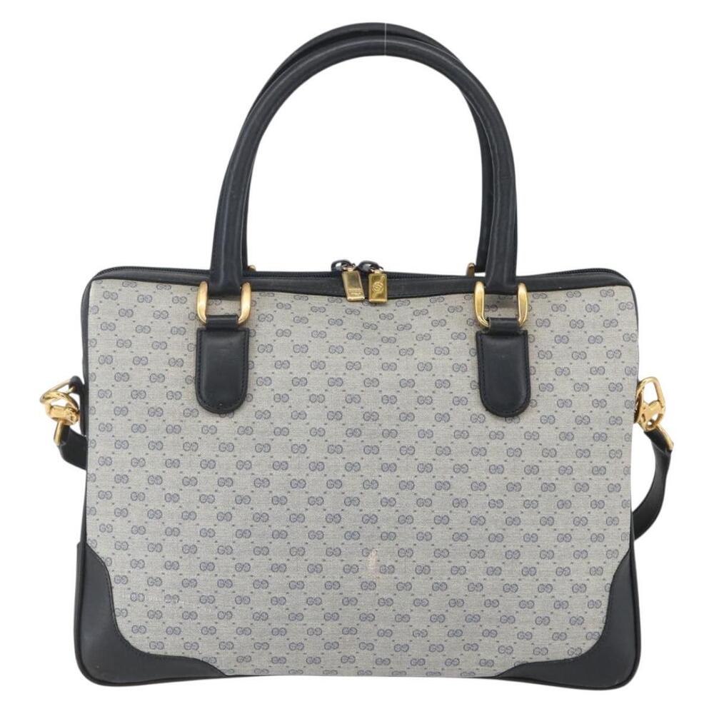 GUCCI Micro GG Supreme Hand Bag PVC Navy Gold 002 58 0033 Auth 151506 - Picture 2 of 16